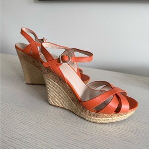 Charles By Charles David Orange Espadrille Wedges